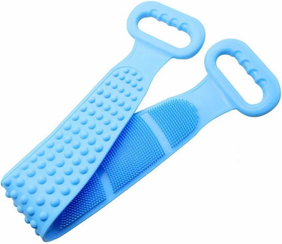 Silicone Bath Scrubber Belt,Bath Body Brush, Exfoliating Long Silicone Body Back Scrubber
