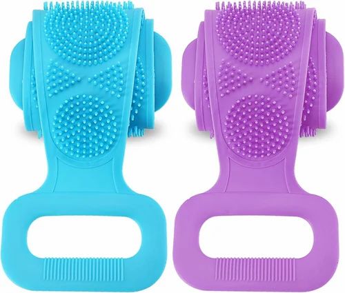 Silicone Bath Scrubber Belt,Bath Body Brush, Exfoliating Long Silicone Body Back Scrubber